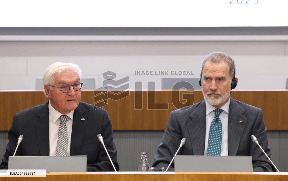 King and Steinmeier Attend 11th German-Spanish Forum - Madrid