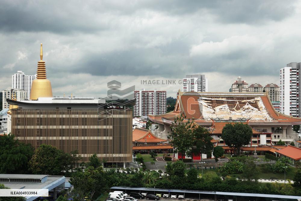 Roof Partially Collapses at Sin Ming Buddhist Monastery - Singapore