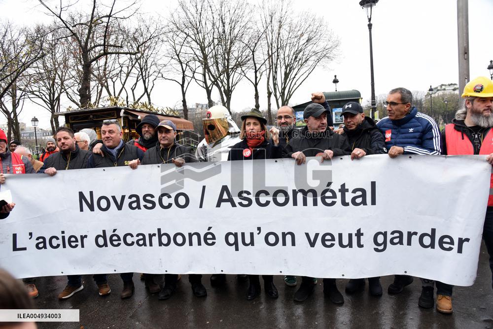 ArcelorMittal Rally in Front of the National Assembly - Paris