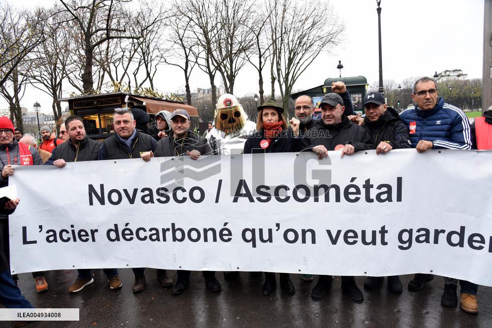 ArcelorMittal Rally in Front of the National Assembly - Paris