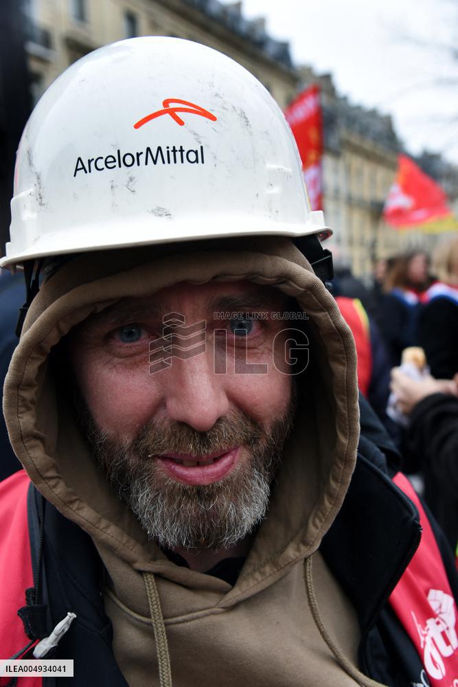 ArcelorMittal Rally in Front of the National Assembly - Paris
