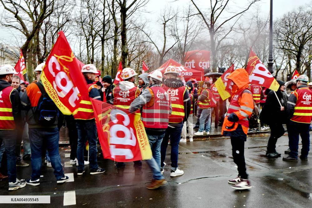 Demonstration of The CGT for The Nationalization of Arcelor Mittal - Paris