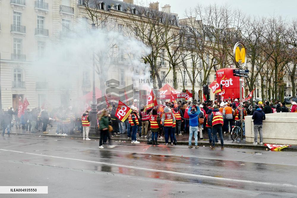 Demonstration of The CGT for The Nationalization of Arcelor Mittal - Paris