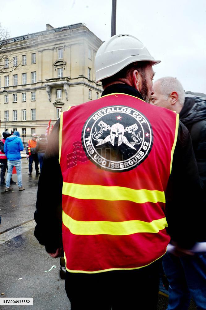 Demonstration of The CGT for The Nationalization of Arcelor Mittal - Paris