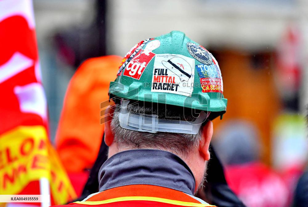 Demonstration of The CGT for The Nationalization of Arcelor Mittal - Paris