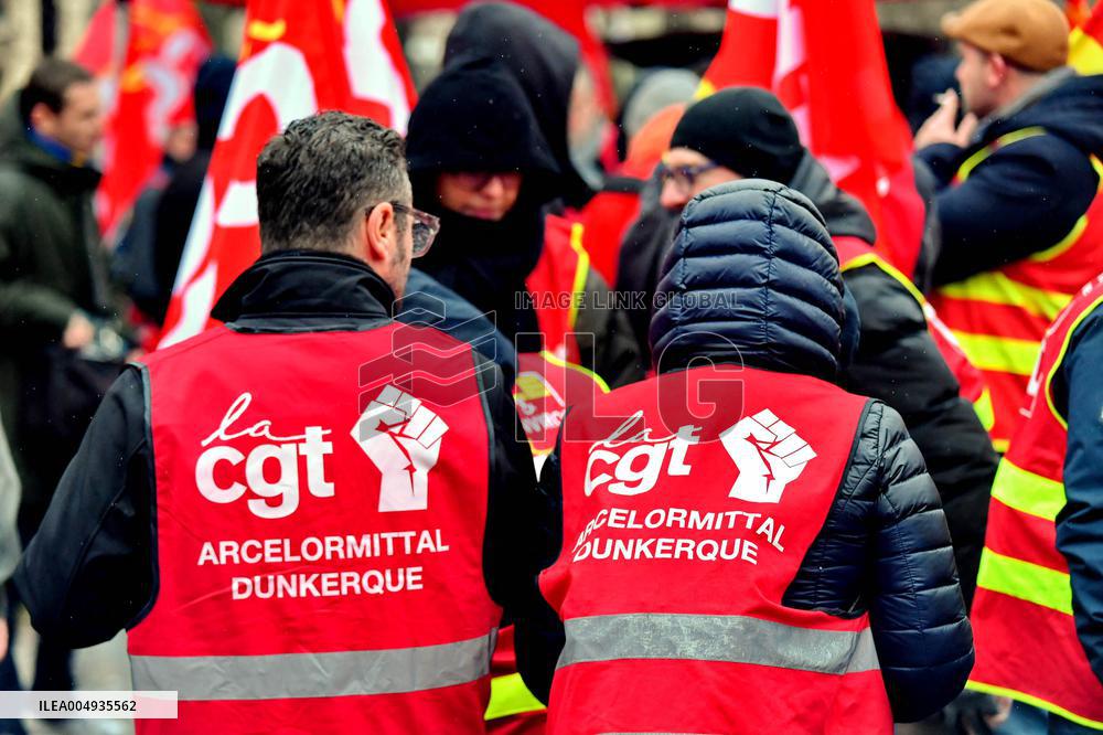Demonstration of The CGT for The Nationalization of Arcelor Mittal - Paris