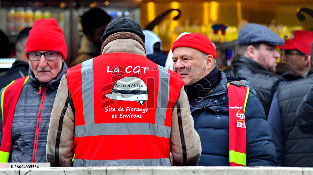 Demonstration of The CGT for The Nationalization of Arcelor Mittal - Paris