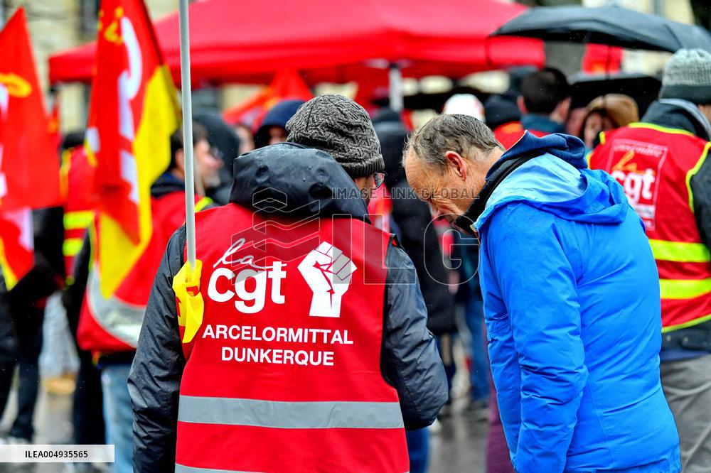 Demonstration of The CGT for The Nationalization of Arcelor Mittal - Paris