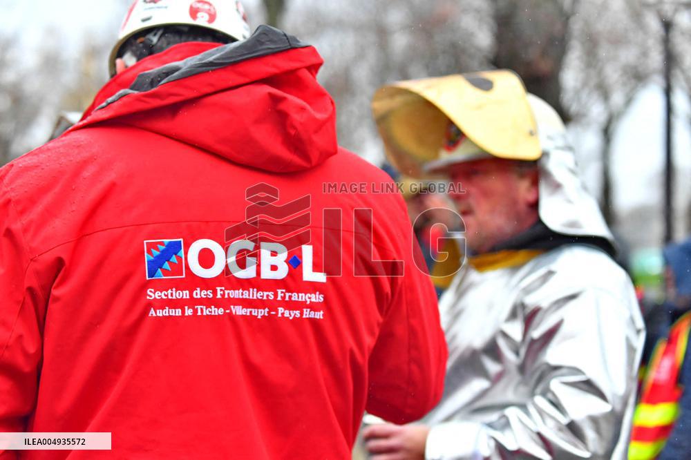 Demonstration of The CGT for The Nationalization of Arcelor Mittal - Paris