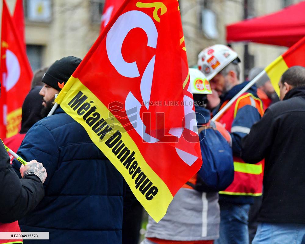 Demonstration of The CGT for The Nationalization of Arcelor Mittal - Paris