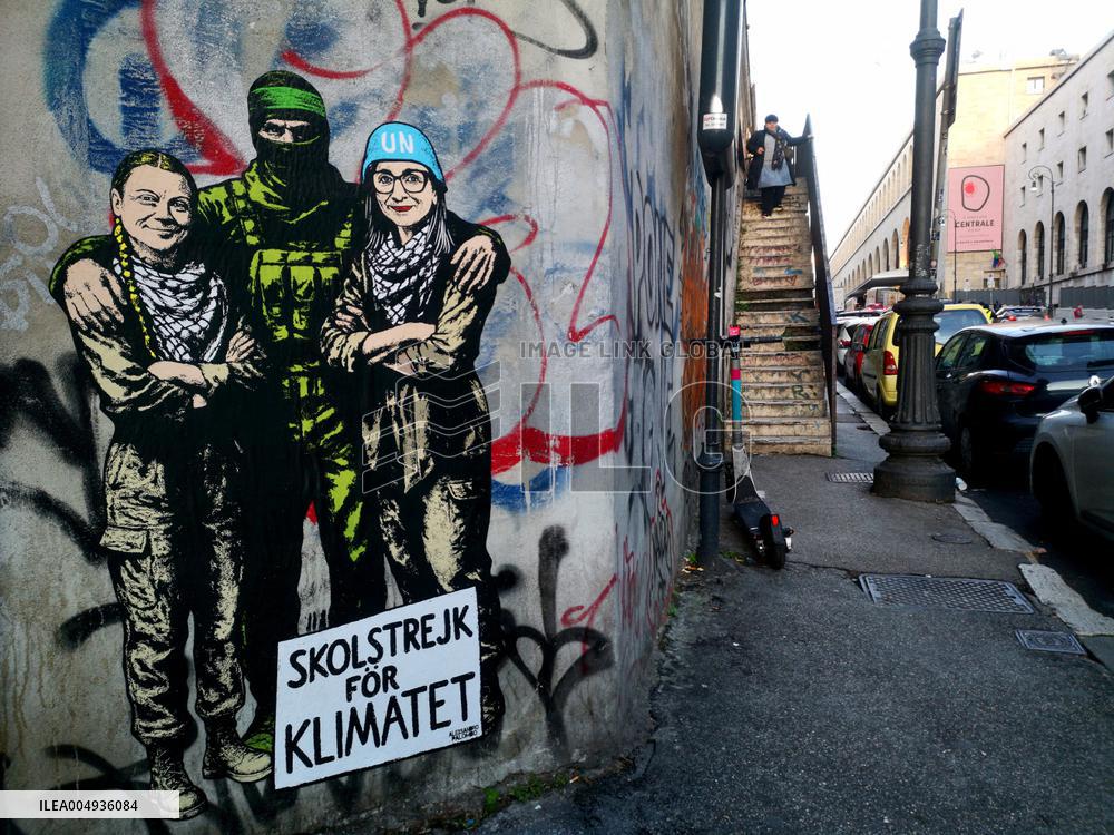 Greta Thunberg Mural Unveiled At Central Station - Rome