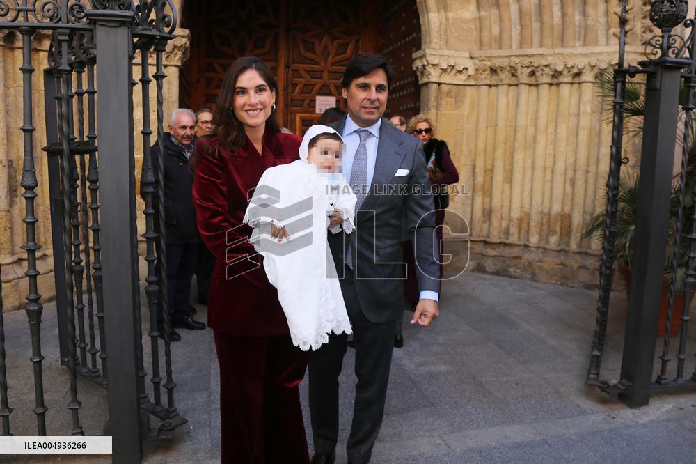 Francisco Rivera and Lourdes Montes Baptize Their Son Nicolas - Seville