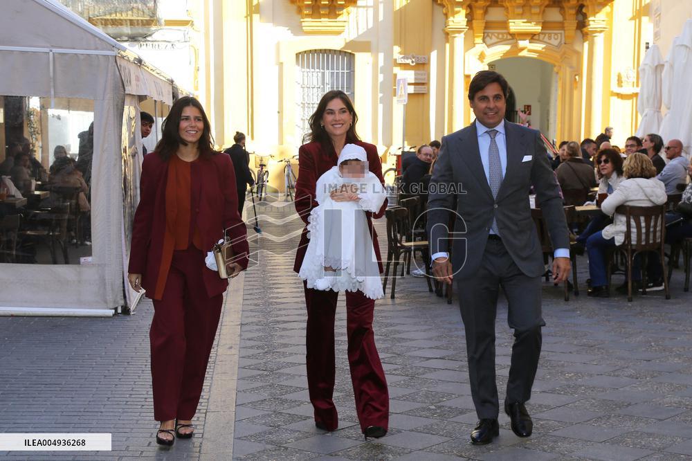 Francisco Rivera and Lourdes Montes Baptize Their Son Nicolas - Seville