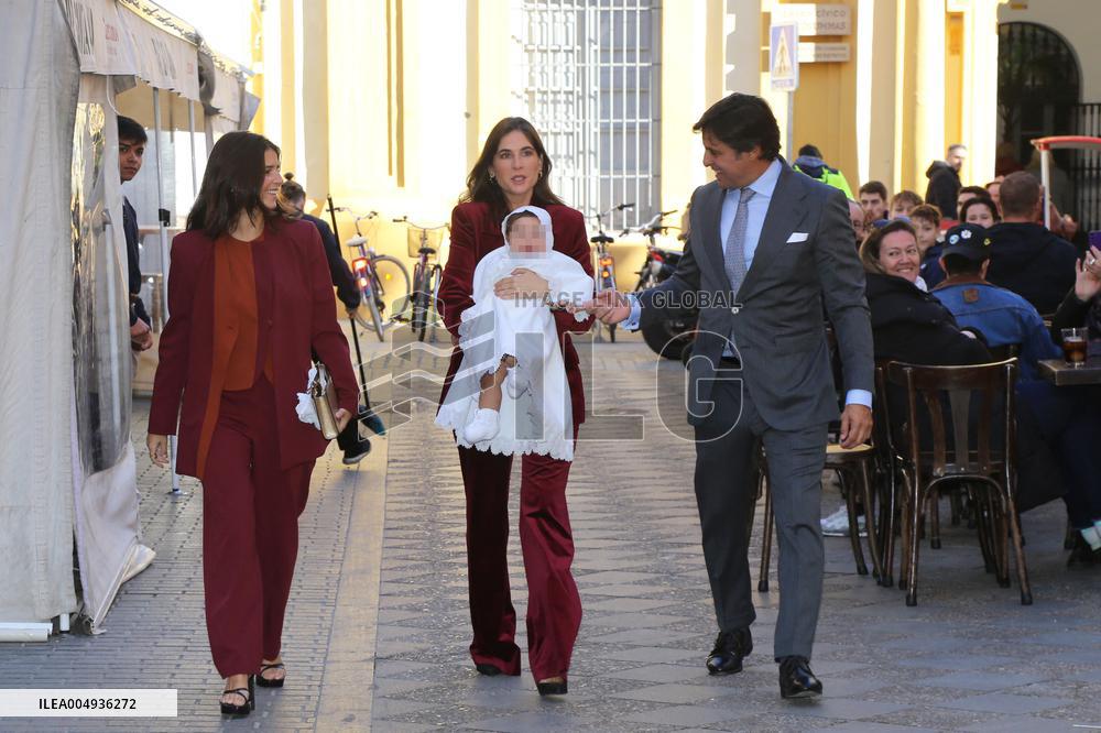 Francisco Rivera and Lourdes Montes Baptize Their Son Nicolas - Seville