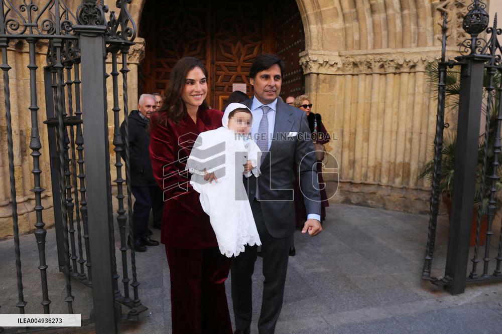 Francisco Rivera and Lourdes Montes Baptize Their Son Nicolas - Seville