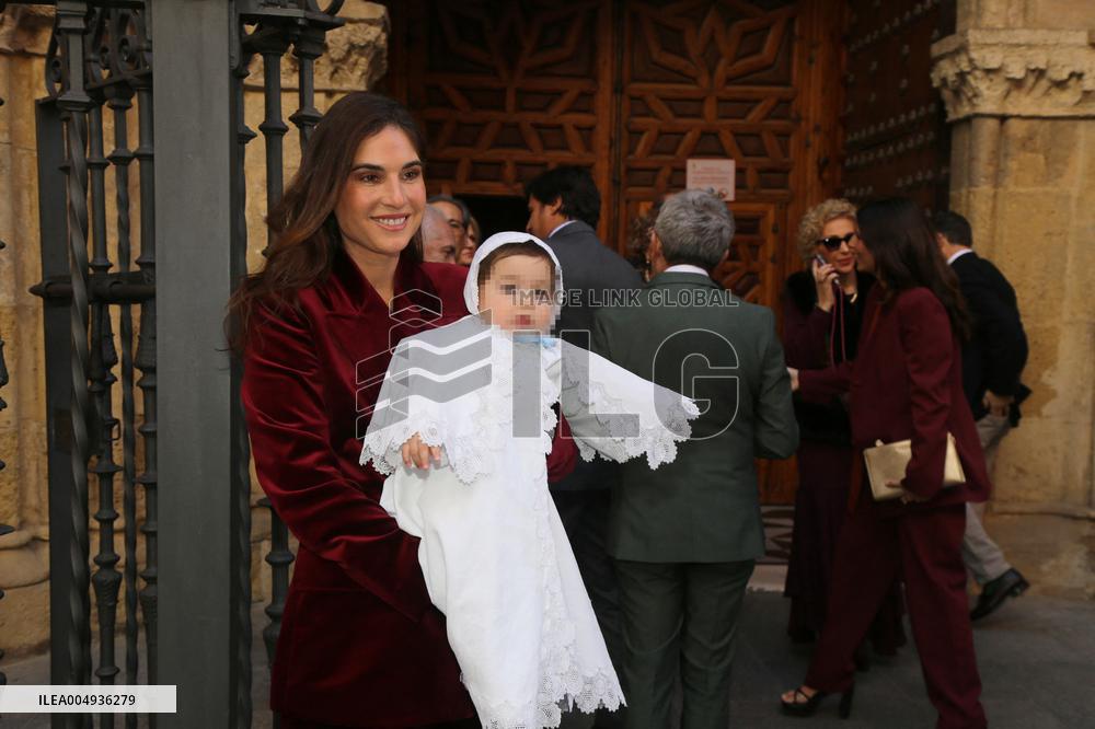 Francisco Rivera and Lourdes Montes Baptize Their Son Nicolas - Seville