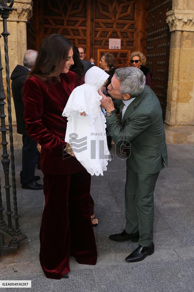 Francisco Rivera and Lourdes Montes Baptize Their Son Nicolas - Seville