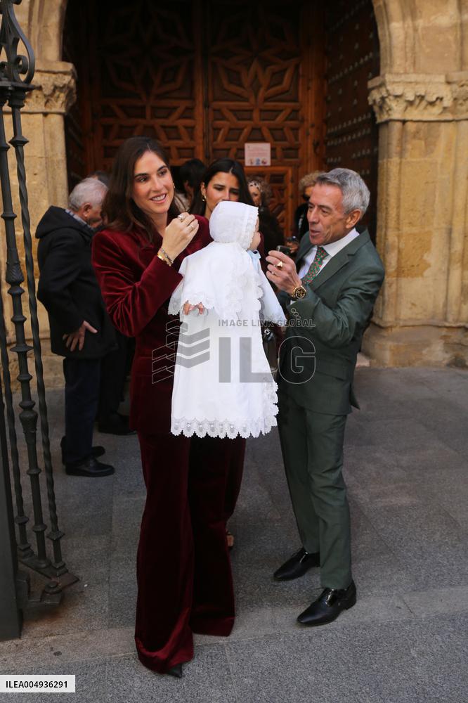 Francisco Rivera and Lourdes Montes Baptize Their Son Nicolas - Seville