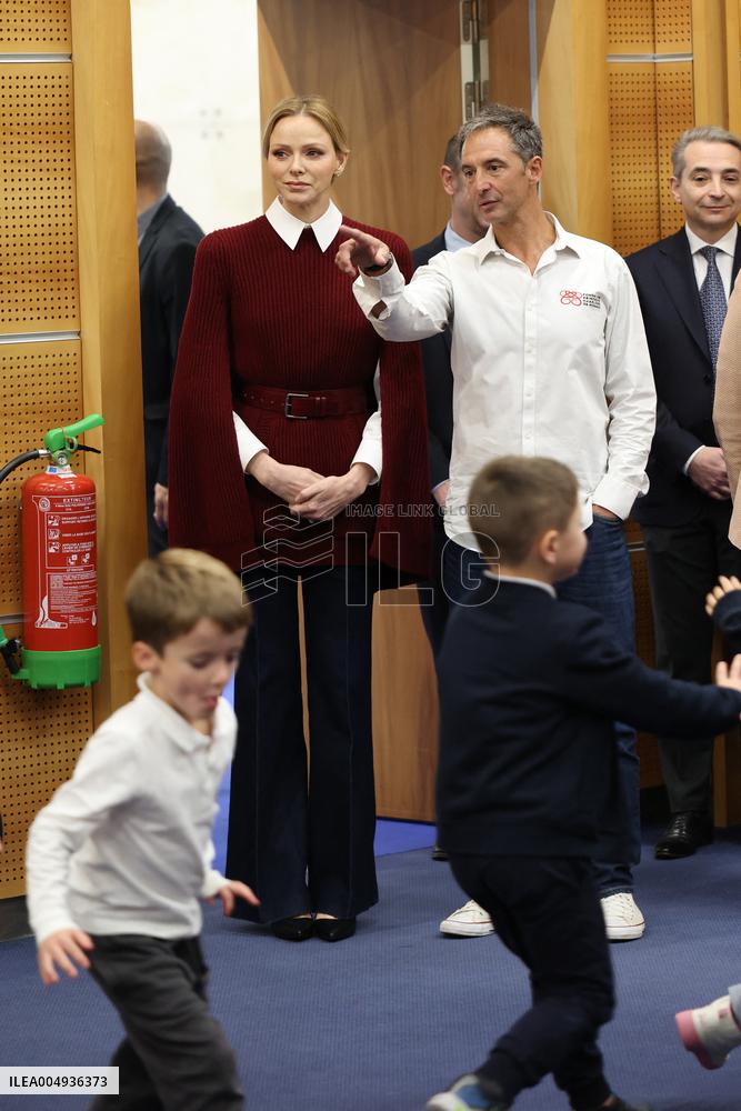NO TABLOIDS - Princess Charlene at the Grimaldi Forum - Monaco