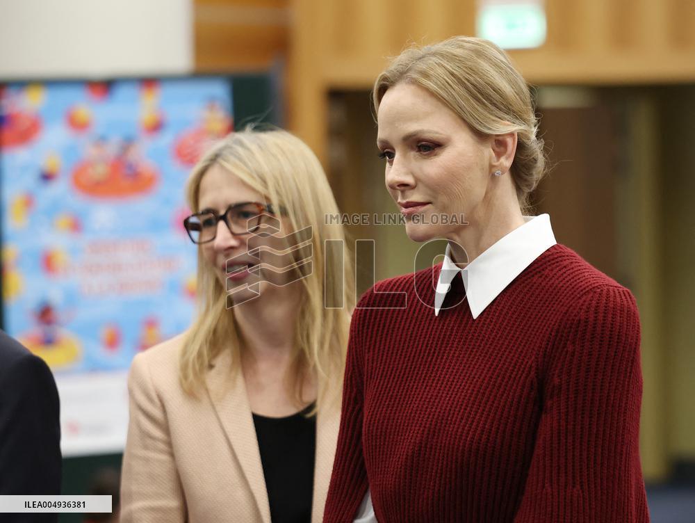 NO TABLOIDS - Princess Charlene at the Grimaldi Forum - Monaco