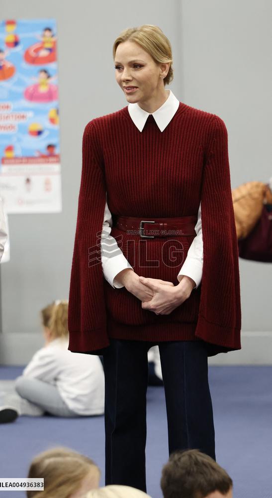 NO TABLOIDS - Princess Charlene at the Grimaldi Forum - Monaco