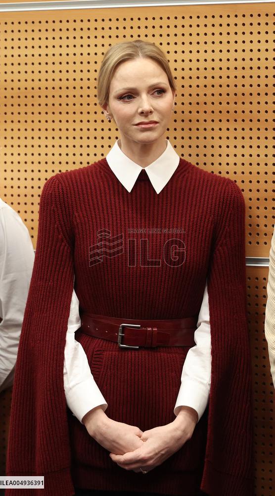 NO TABLOIDS - Princess Charlene at the Grimaldi Forum - Monaco