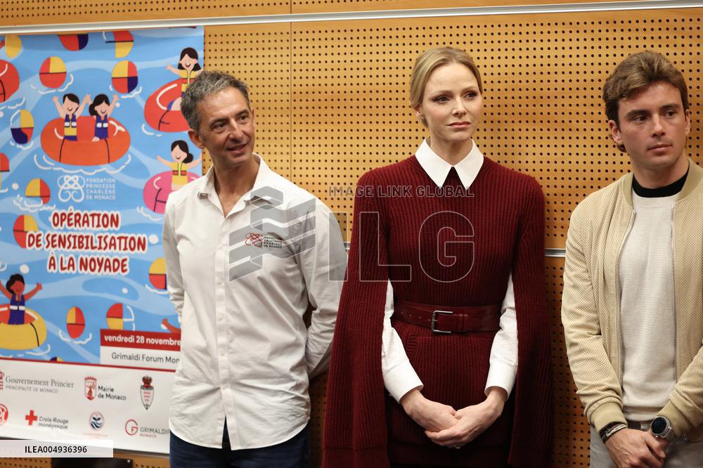 NO TABLOIDS - Princess Charlene at the Grimaldi Forum - Monaco