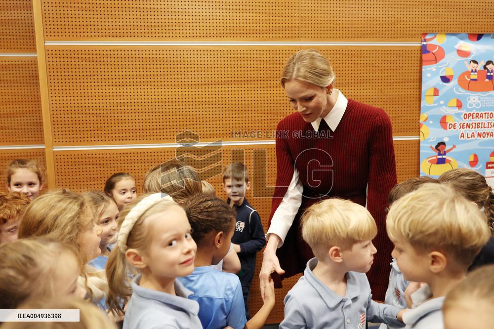 NO TABLOIDS - Princess Charlene at the Grimaldi Forum - Monaco