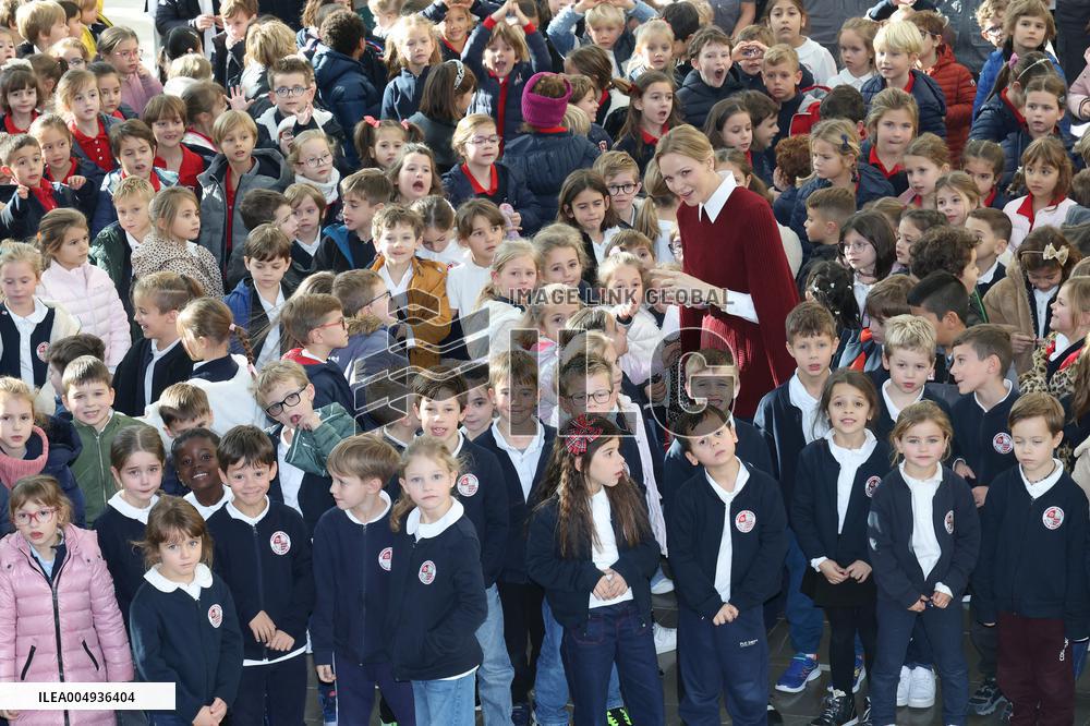 NO TABLOIDS - Princess Charlene at the Grimaldi Forum - Monaco