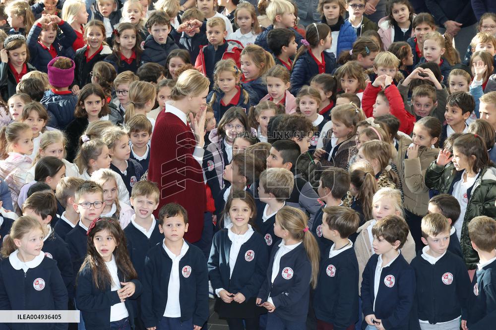 NO TABLOIDS - Princess Charlene at the Grimaldi Forum - Monaco