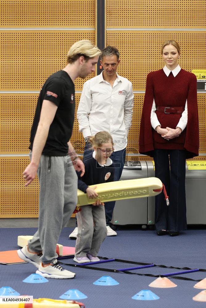 NO TABLOIDS - Princess Charlene at the Grimaldi Forum - Monaco