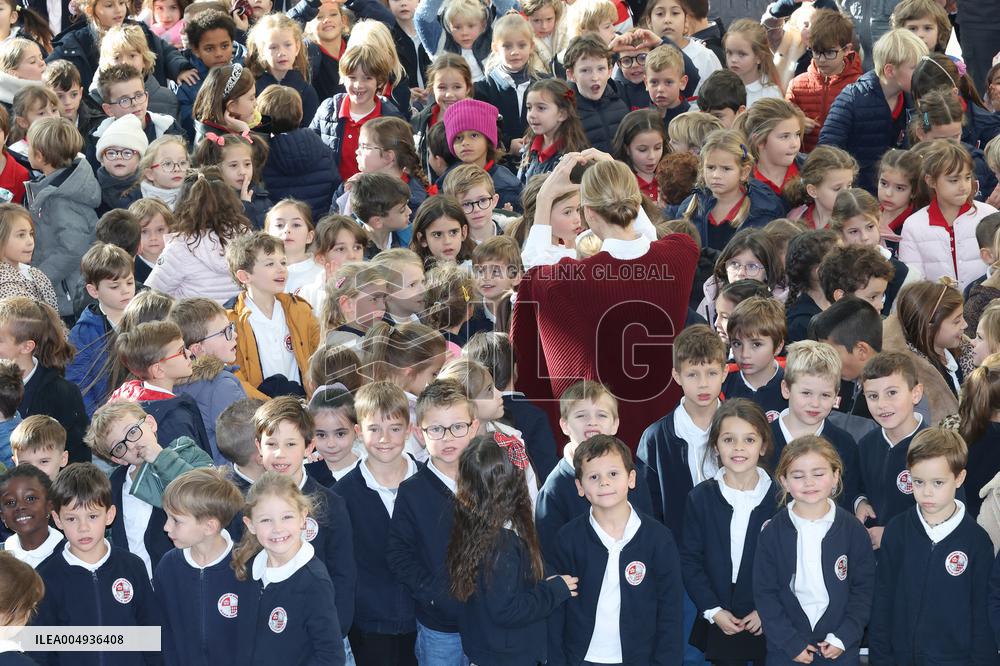 NO TABLOIDS - Princess Charlene at the Grimaldi Forum - Monaco