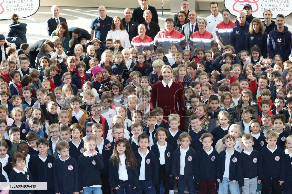 NO TABLOIDS - Princess Charlene at the Grimaldi Forum - Monaco
