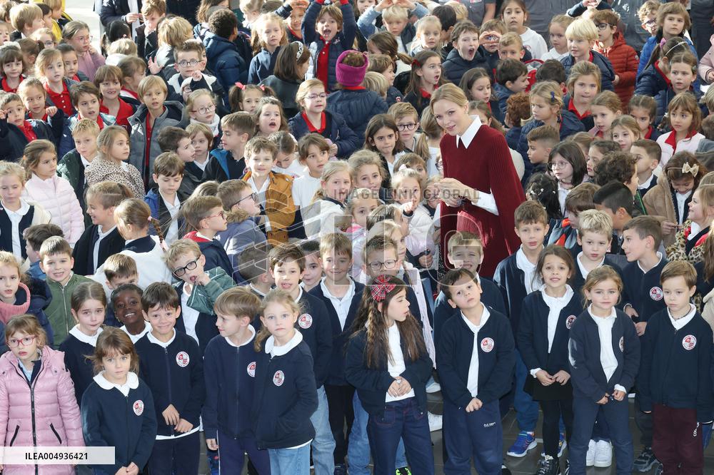 NO TABLOIDS - Princess Charlene at the Grimaldi Forum - Monaco