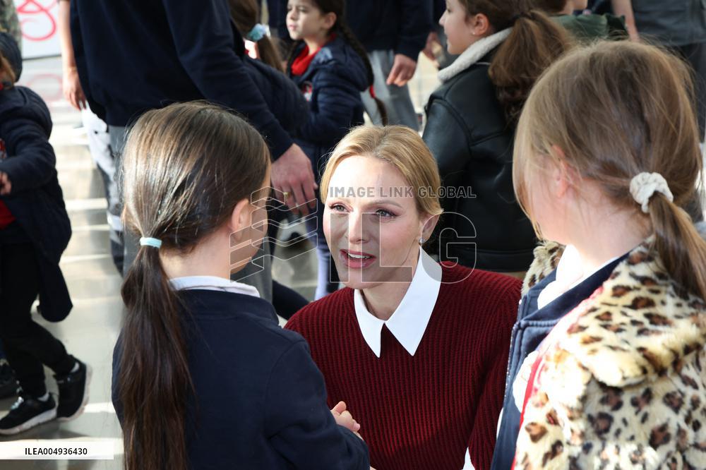 NO TABLOIDS - Princess Charlene at the Grimaldi Forum - Monaco