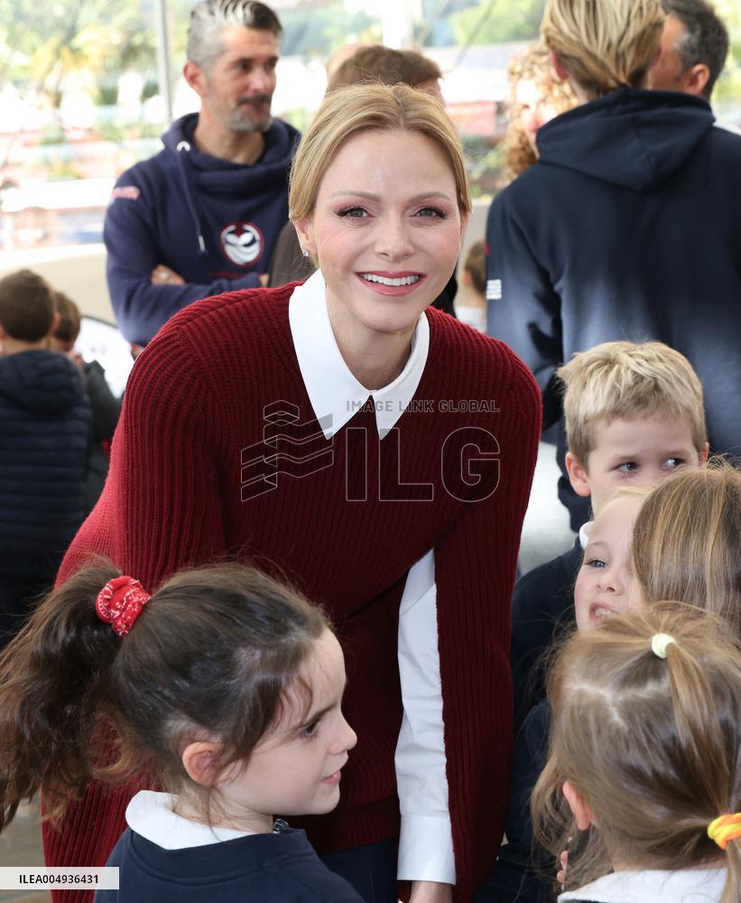 NO TABLOIDS - Princess Charlene at the Grimaldi Forum - Monaco