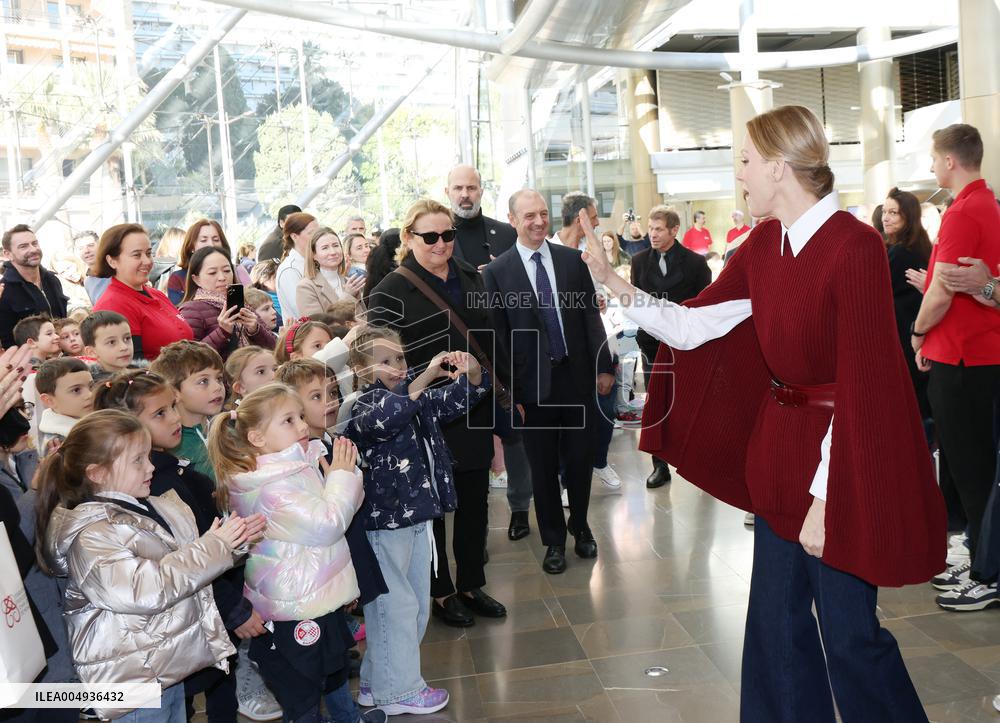 NO TABLOIDS - Princess Charlene at the Grimaldi Forum - Monaco