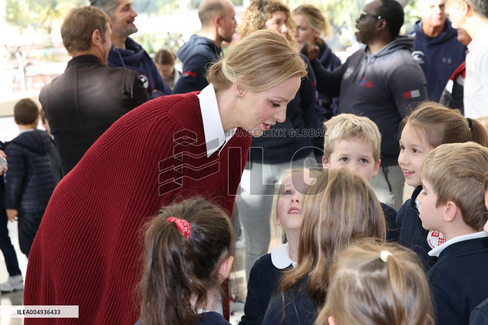 NO TABLOIDS - Princess Charlene at the Grimaldi Forum - Monaco