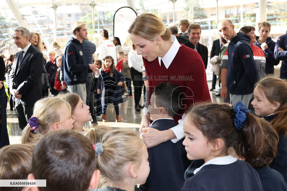 NO TABLOIDS - Princess Charlene at the Grimaldi Forum - Monaco
