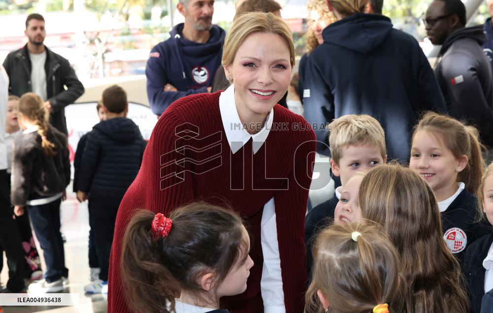 NO TABLOIDS - Princess Charlene at the Grimaldi Forum - Monaco