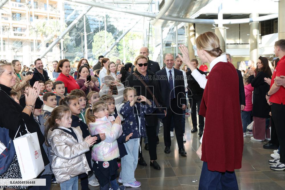 NO TABLOIDS - Princess Charlene at the Grimaldi Forum - Monaco