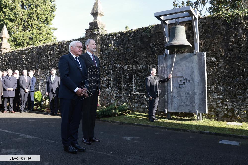 Steinmeier and King Felipe VI At Gernika Cemetery - Spain