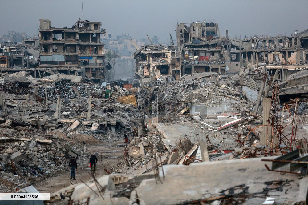 Destroyed Landscape Of Zeitoun Neighborhood - Gaza
