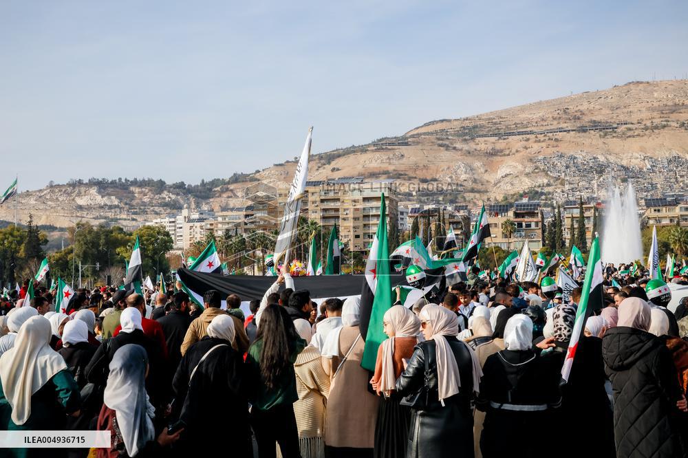 Syrians Celebrate Anniversary of Bashar al-Assad’s Fall - Damascus