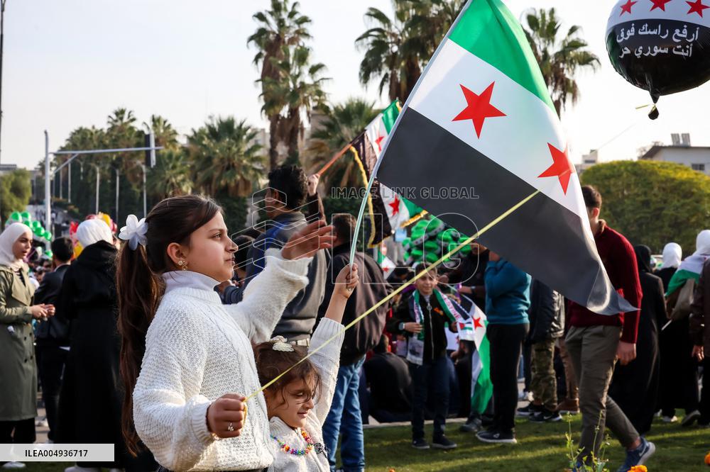 Syrians Celebrate Anniversary of Bashar al-Assad’s Fall - Damascus