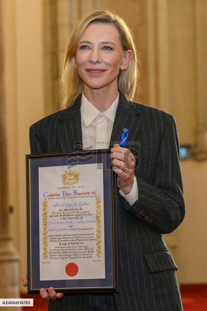 Cate Blanchett Receives Freedom of the City of London - UK
