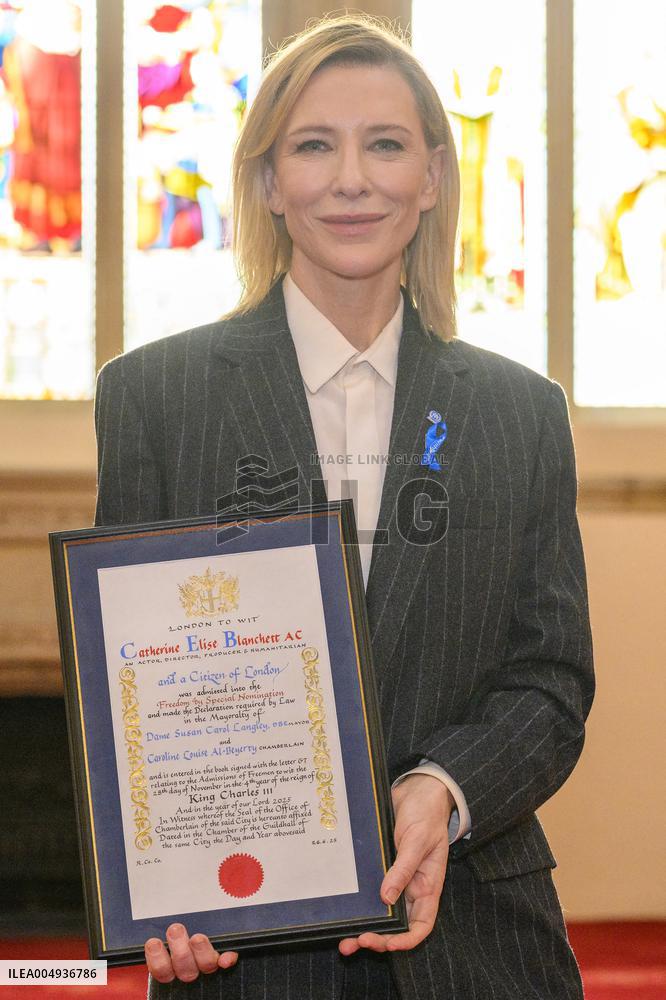 Cate Blanchett Receives Freedom of the City of London - UK