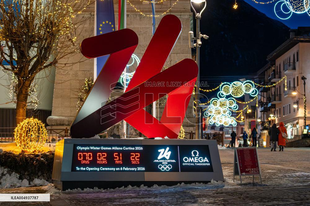 New Olympic Christmas Decorations In Cortina - Italy