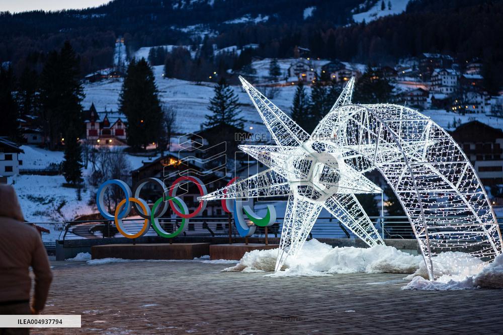 New Olympic Christmas Decorations In Cortina - Italy