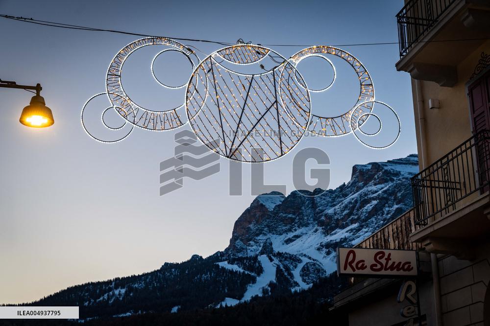 New Olympic Christmas Decorations In Cortina - Italy